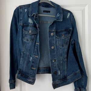 Lane Bryant Denim Jacket with Distressed Details